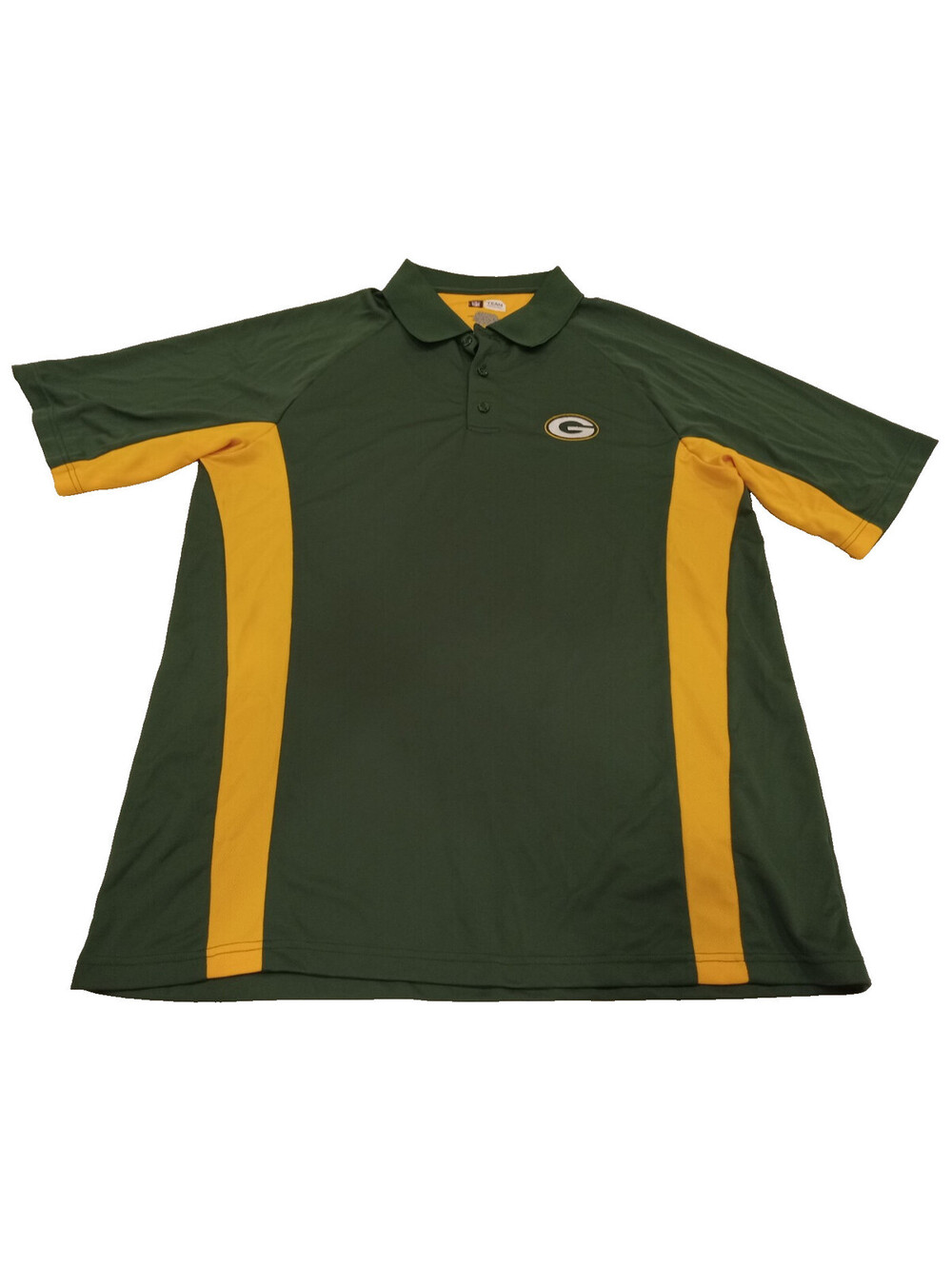 NFL Team Apparel Green Bay Packers Polo Shirt Mens XL Blue Yellow Side Panel